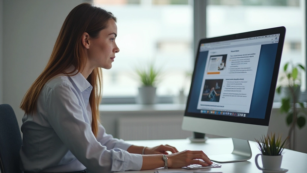 Маркетолог создает email-кампанию с использованием современного программного обеспечения