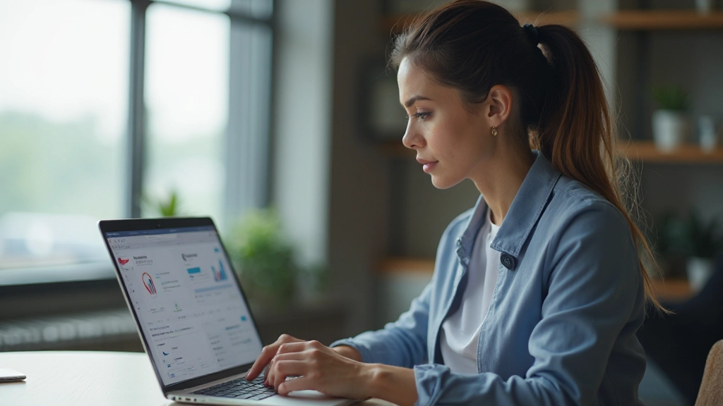 Профессиональное фото специалиста, работающего с социальными сетями на ноутбуке