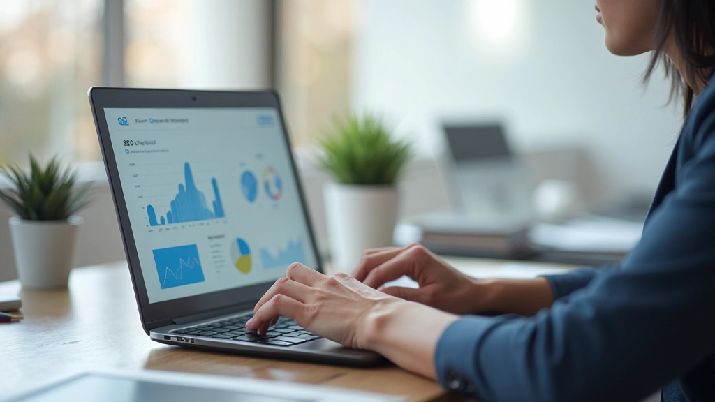 Специалист по email-маркетингу работает с кампанией на компьютере