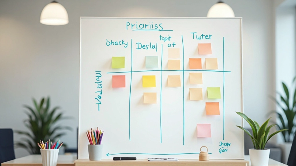 Матрица Эйзенхауэра нарисована на доске с задачами